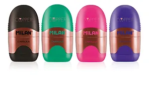 Точилка 1отв. "Capsule Cooper" с ластиком, ассорти, Milan