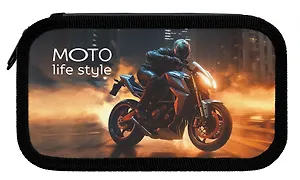 Пенал 2 отделения "Мото ночь" 19*10,5 см