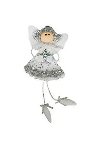 Подвеска девочка-ангел серебряное платье (16см) (364-319) (Авангард)