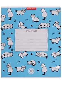 Тетрадь в клетку Erich Krause, Cats, 12 листов, в ассортименте