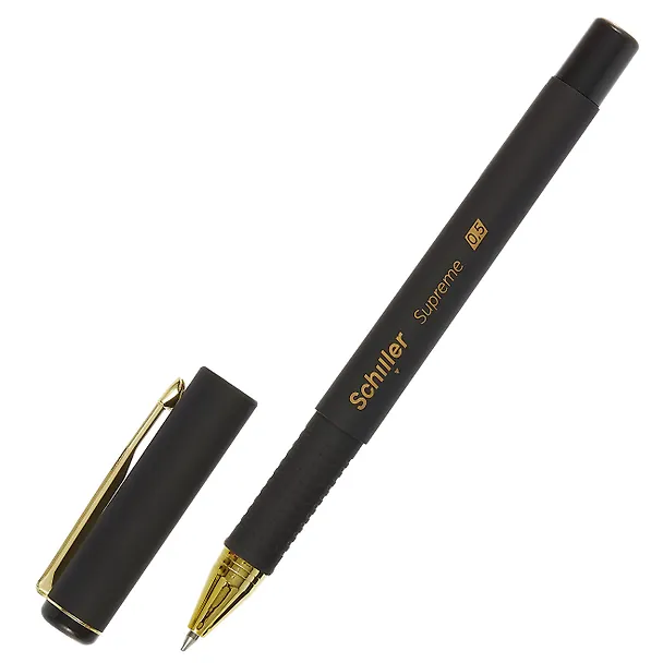 Ручки шариковые черные 12 штук "Supreme" 0,5 мм, soft touch, Schiller 3066632 — 8
