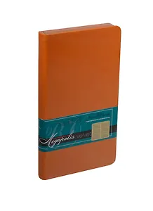 Еженедельник недат. А6 80л "MEGAPOLIS VELVET" оранжевый, иск.кожа, тонир.блок, золотой обрез, ляссе, Bruno Visconti