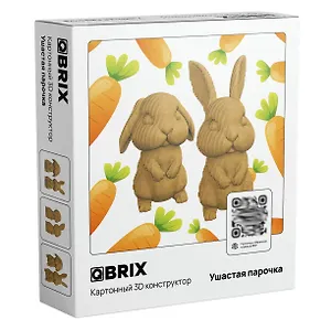 Картонный 3D конструктор QBRIX "Ушастая Парочка"