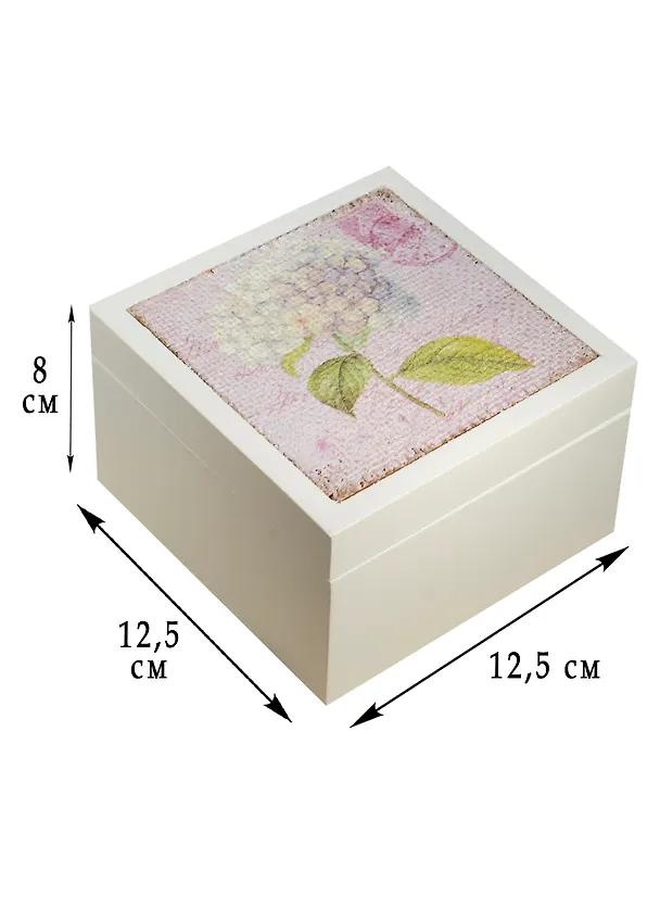 Шкатулка Винтаж Цветы (12,5х12,5х8) (7291004/1) 2574001 — 2