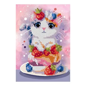 Алмазная мозаика 15*20 детская (неполное заполнение) "Клубничный десерт" 3078521