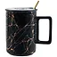 Кружка с крышкой и ложкой Мрамор (керамика) (370мл) (12-07160-HD-425-1) — 2870743 — 3