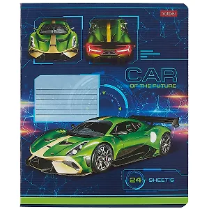 Тетрадь в линейку Hatber, Car Design, 24 листа, в ассортименте