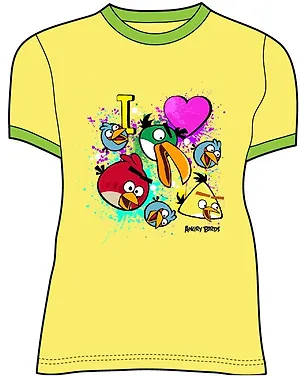 Angry Birds Футболка для девочек LOVE AB (7-8 лет, Желтый) (TSG88-YELL-AB) 2373000