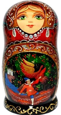 Сувенир, АКМ, Матрешка 5м Сказки h-18см М05-0018-8ВПР 334971