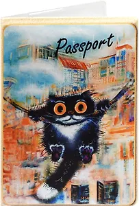 Обложка для паспорта Cats in the City (Качели) (ПВХ бокс)
