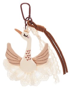 Брелок-обвес на сумку Лебедь с короной (текстиль) (13см) (12-2895-202604_03)