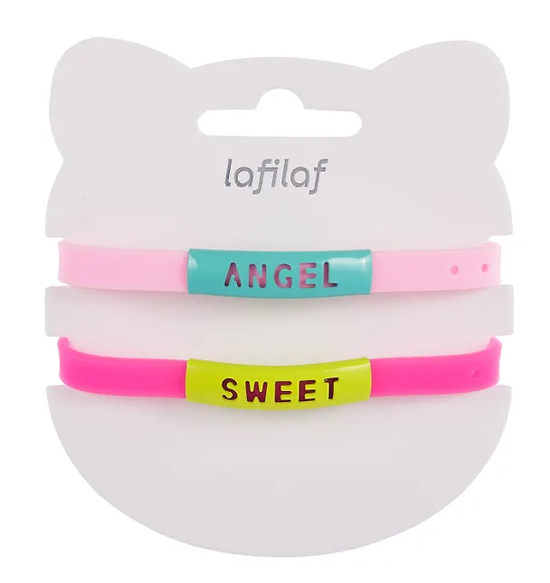 Набор парных браслетов Angel, Sweet (силикон) (12-04407-B75) (Lafilaf) 3048689 — 3