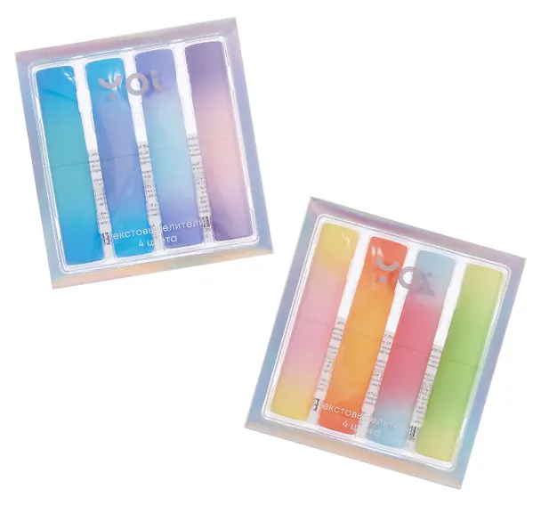 Текстовыделители 4 цвета "Градиент" soft touch, в ассортименте, Yoi 3073956 — 5