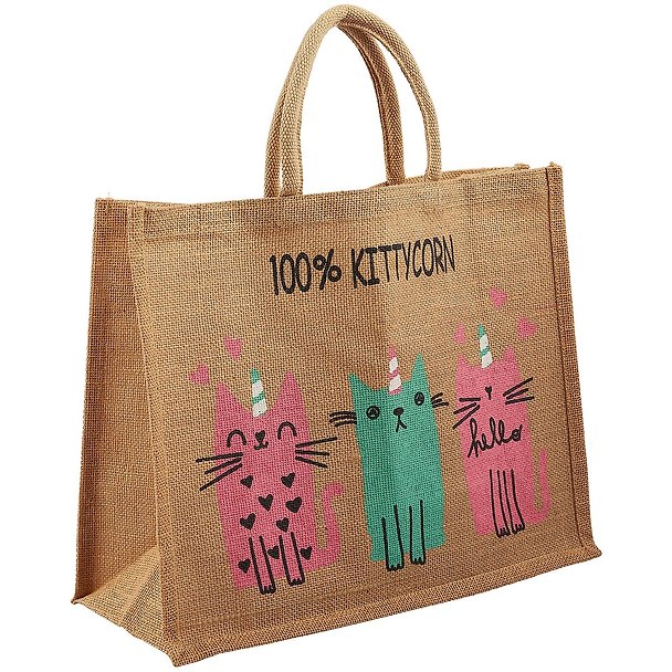Сумка джутовая L 100% Kittycorn (43х34х19) (ДЖ2019-10) 2713404 — 1