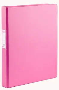 Папка 2кольца А4 35мм, ПВХ, прозр.карман, фуксия, Bantex