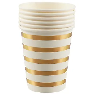 Набор бумажных стаканов Золотые полоски (6 шт) (12-01582-B1) 2689340