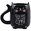 Кружка с ушками Котик Good days (черная) (керамика) (350мл) (12-06641-JL19-33) — 2767597 — 1