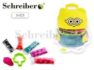 Набор теста для лепки Schreiber/Шрайбер Желтый мультяшка 16 брусочков и 6 формочек