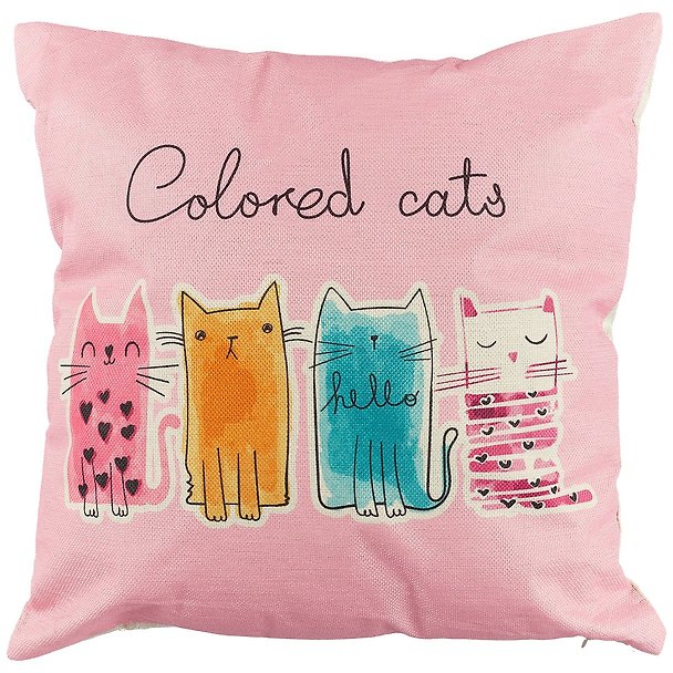 Подушка Colored cats (43х43) (текстиль) (12-11403-XCT13) 2666463 — 1