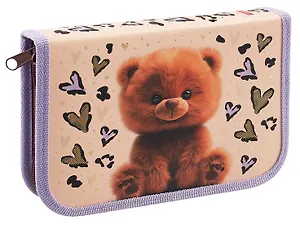 Пенал 1 отделение "Пушистый мишка" 19*13 см, молния