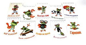 Блокнот А7,60л. Лягушата клетка, на спирали