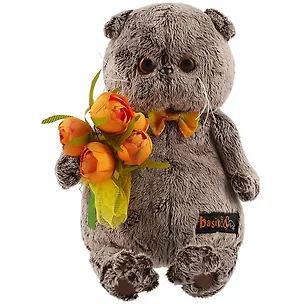 Игрушка мягкая Budi Basa, Басик с букетом оранжевых пионов (В1) Ks22-117 2735117