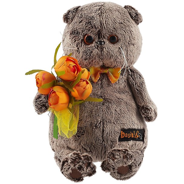 Игрушка мягкая Budi Basa, Басик с букетом оранжевых пионов (В1) Ks22-117 2735117 — 1