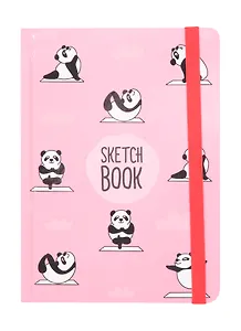 Скетчбук А5 80л "Панда-Йога" 70г/м2, кремовая бумага, тв. Переплет, резинка