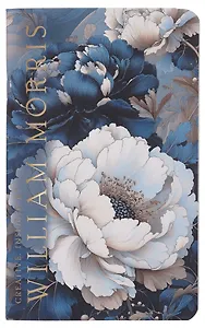 Книга для записей 130*210 32л "Creative. Inspired by William Morris (пионы синие и белые)" скрепка