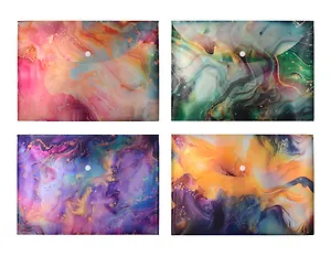 Папка-конверт А4 на кнопке "Голография" ассорти