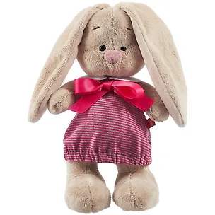 Мягкая игрушка Зайка Ми в платье в розовую полоску (25 см) (StS-257) 2784687