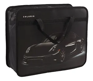 Папка для тетрадей А4 "Black car" 33*26*12см, пластик, молния, ручки, дно с расширением инд.уп.