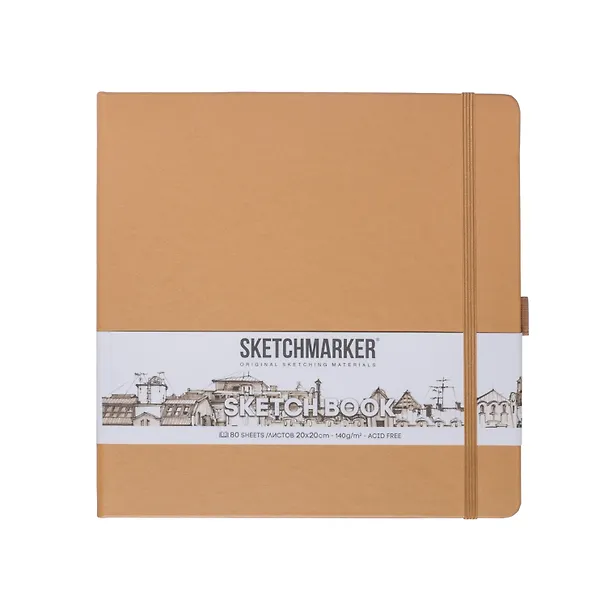 Скетчбук 20*20 80л "Sketchmarker"  капучино, 140г/м2, слоновая кость, тв.обл. 3012401 — 1
