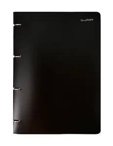 Тетрадь А4 80л кл. "Onyx" на кольцах, смен.блок, пласт.обл.