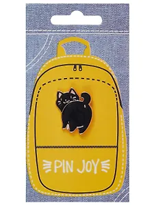 Значок Pin Joy Котик с хвостиком (черный) (металл) (12-08599-920)