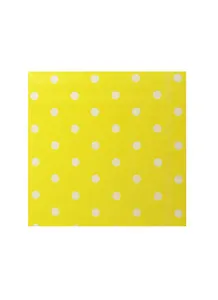 Салфетки для декупажа двухслойные желтые с белым горохом (220-7) (33*33) (упаковка)