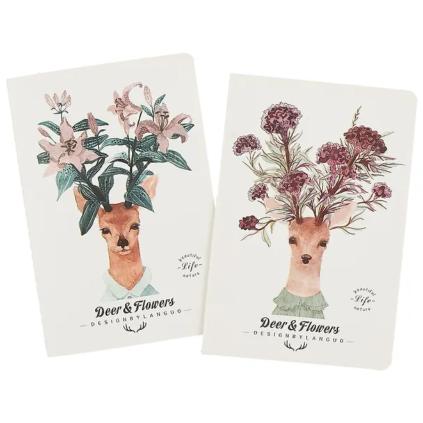 Тетрадь общая «Deer and flowers», 44 листа в клетку, А5, в ассортименте - Languo 246130 — 4