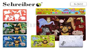 Трафарет Schreiber/Шрайбер Королевство зверей" пластиковый S 2632" 337941