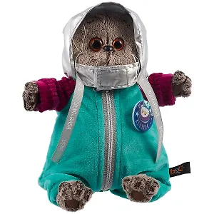 Мягкая игрушка Басик в комбинезоне Космос (19 см)
