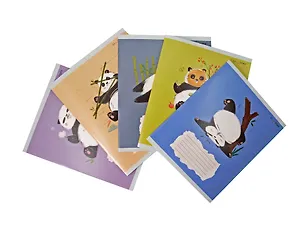 Тетрадь 18л кл. "Панда" мел.картон, офсет 60г/м2, поля, ассорти 3117068
