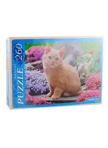 Пазл Рыжий котенок в цветах Рыжий кот 260 элементов П260-0132