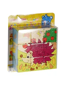 Кубики деревянные в блистере,  дикие животные (15-02300-1)