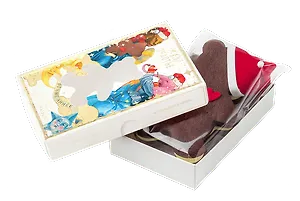 Домашнее шоколадное печенье СЧАСТЬЕ, Шоколадный Мишка, с ганашем из белого шоколада, 100г