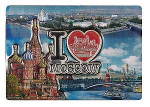 Магнит двойной фольга под смолой I love Moscow (025-22-19K10)