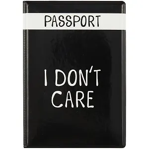 Обложка для паспорта I dont care (ПВХ бокс) (ОП2021-282)