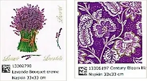 Наб. салф. для декупажа Букет лаванды/Орнамент фиолетовый (2790/6197) (2шт)