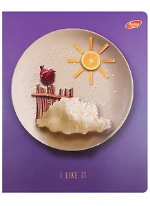 Тетрадь в клетку Academy Style, "Пейзаж из продуктов на тарелке", 48 листов, в ассортименте