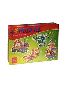 Пазлы 3-4-5-6 (4в1) А5ф Транспорт (П35_11477) (14х20см) (3-99л.) (Hatber) (коробка)