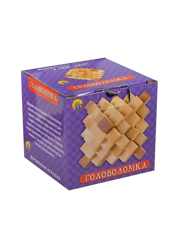 Деревянная игрушка Головоломка-5 (ИД-4195) (Рыжий кот) (7-99л.) 2416360 — 1