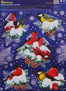 Набор новогодних наклеек "Птицы"